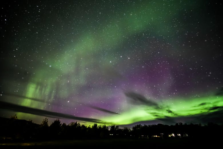Luzes do norte em Akureyri