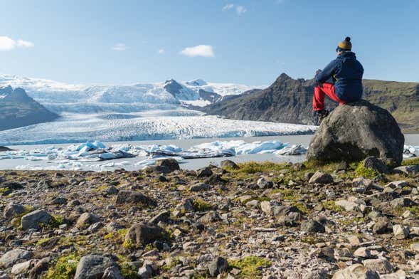 Trilha e passeio de barco pelos glaciares Falljökull e Fjallsjökull